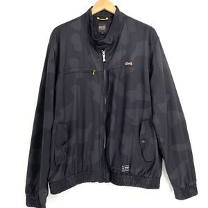 Le Tigre Track‎ Jacket Windbreaker Black Full Zipper Pockets Men's Size XXL